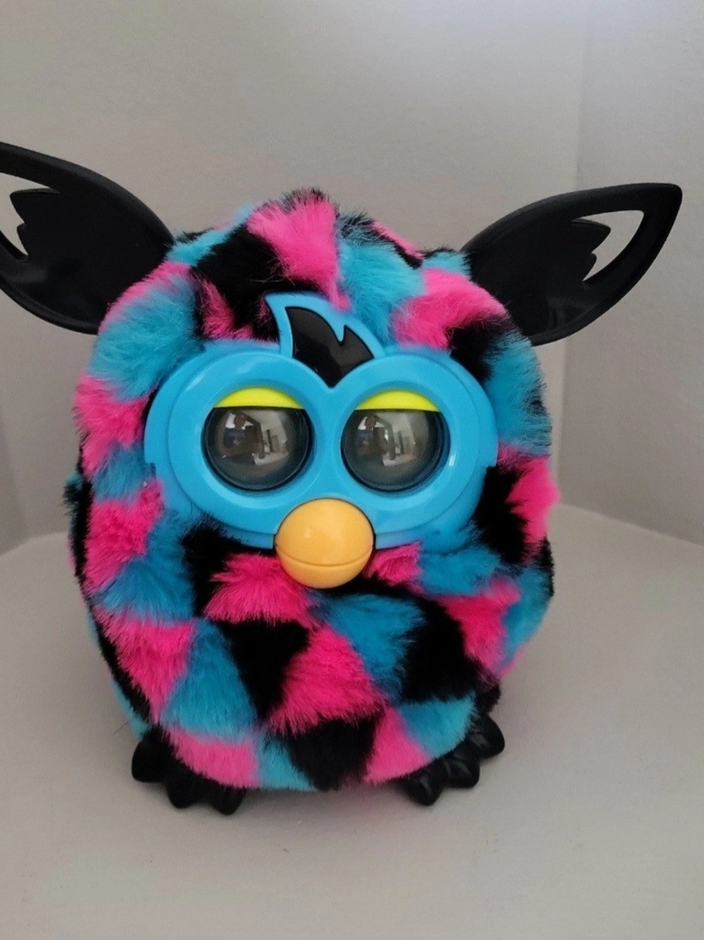 Hasbro Furby Boom 2012 Triangles Pink Blue Black Interactive Toy Tested Working